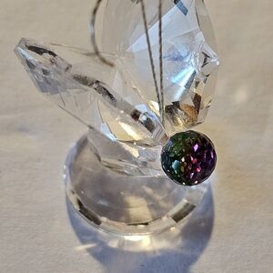 Crystal Butterfly with Multicolor Gem